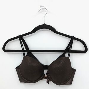 Victoria's Secret Bra Women's 34B Black Gold Sparkle Push Up